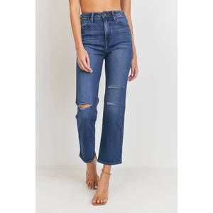 NEW JBD. straight leg knee slit jeans in blue